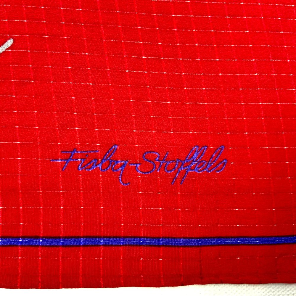 Vintage Fisba Stoffels Silk Red Abstract Floral Scarf  29" - Picture 2 of 16